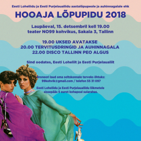 Eesti Purjelaualiidu ja Eesti Loheliidu 2018 hooaja lõpetamine toimub teater NO99 kohvikus 15. detsembril!